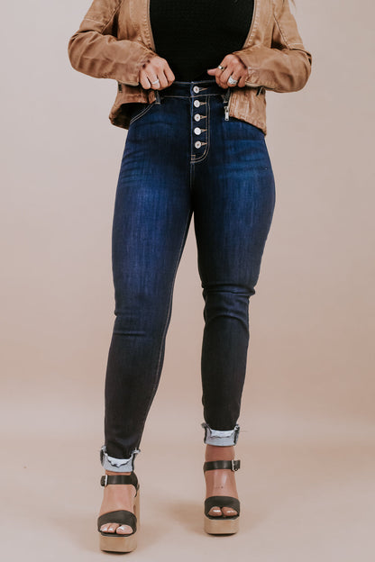 Tristen Button Up, Dark Wash KANCAN
