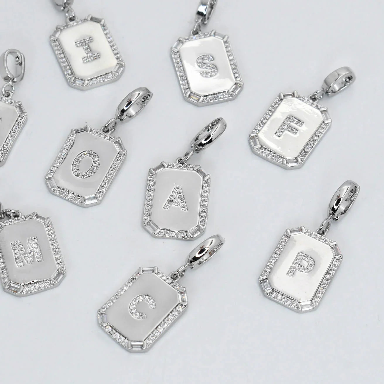 Treasure Jewels: Silver Square Initial Charm