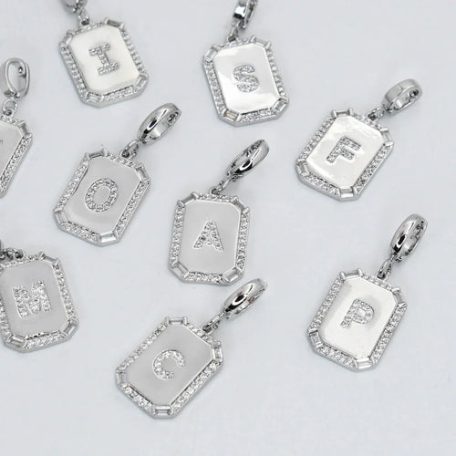 Treasure Jewels: Silver Square Initial Charm