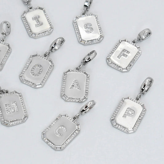 Treasure Jewels: Silver Square Initial Charm