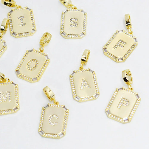 Treasure Jewels: Gold Square Initial Charm