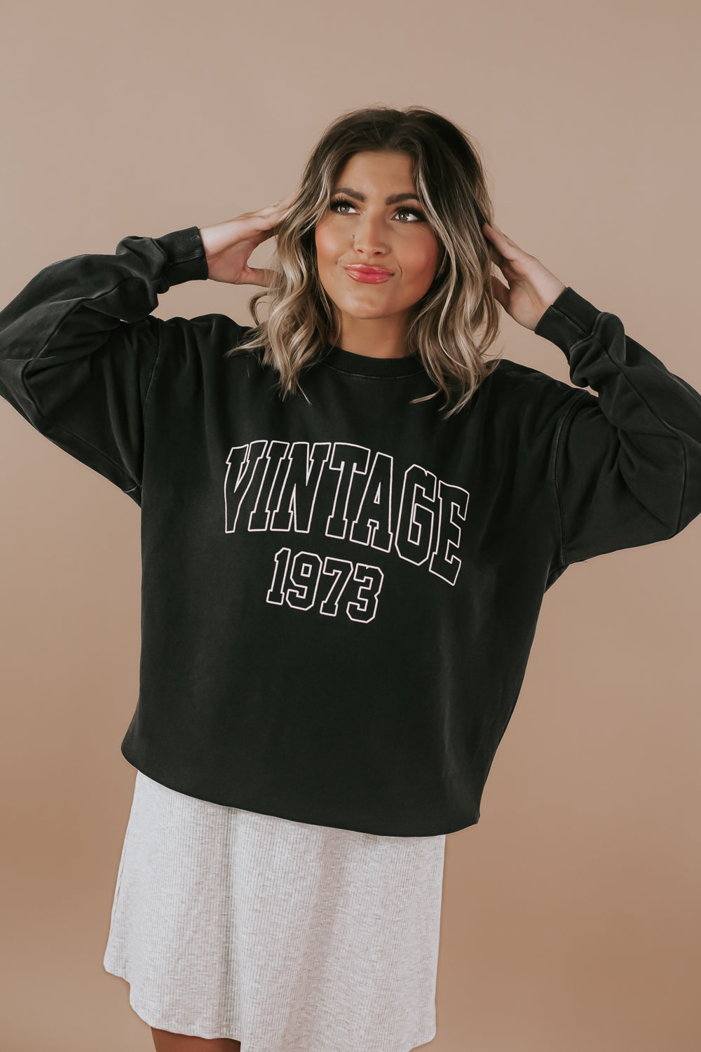 Vintage Sport Crewneck, Charcoal