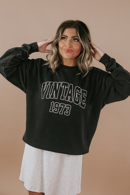 Vintage Sport Crewneck, Charcoal