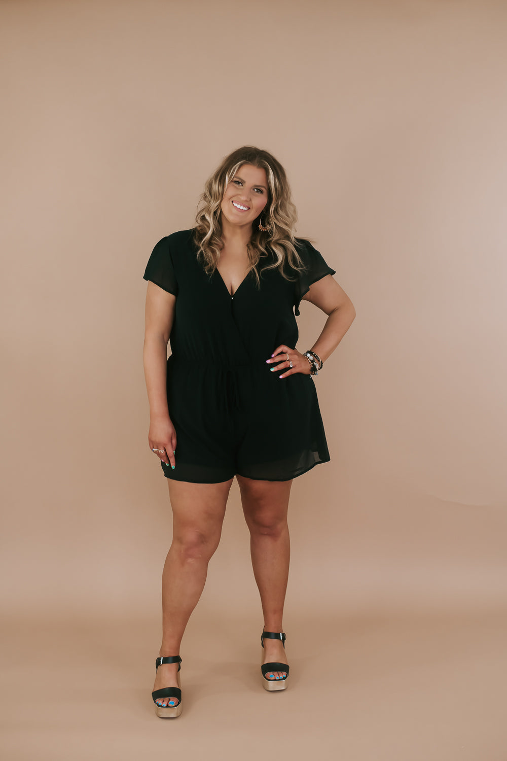 So Sleek Romper, Black