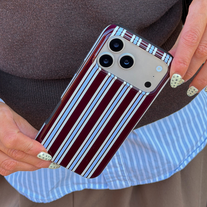 Tough Phone Case - Brown & Blue Stripes