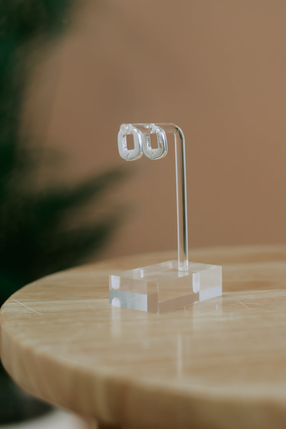 Simple Huggie Hoop Earring, Silver