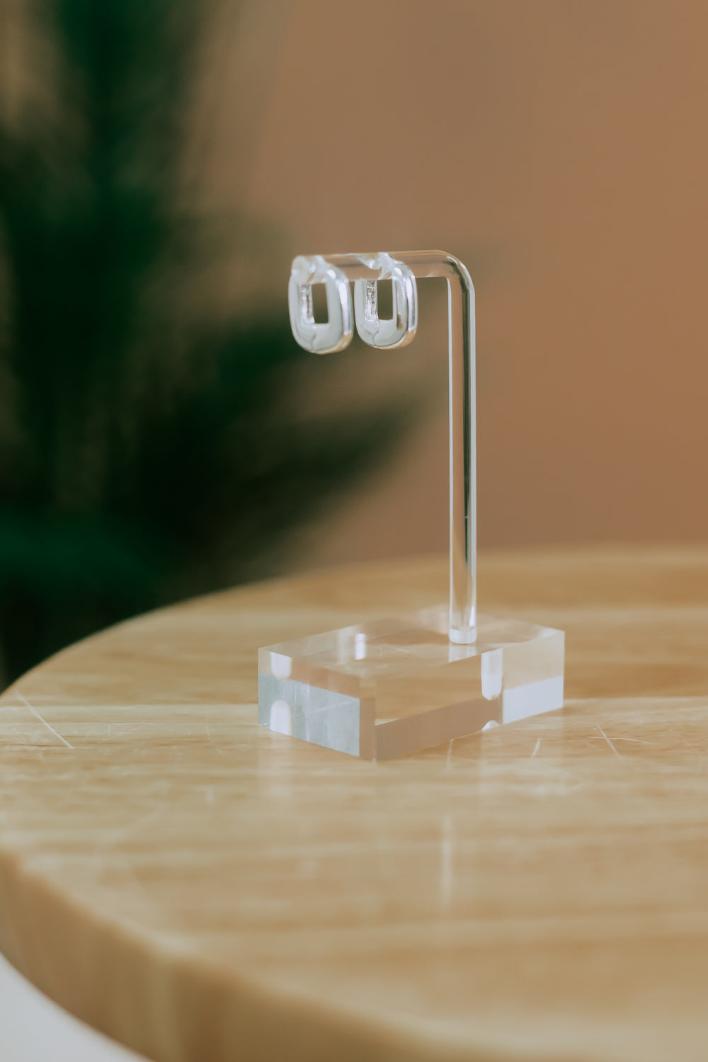 Simple Huggie Hoop Earring, Silver