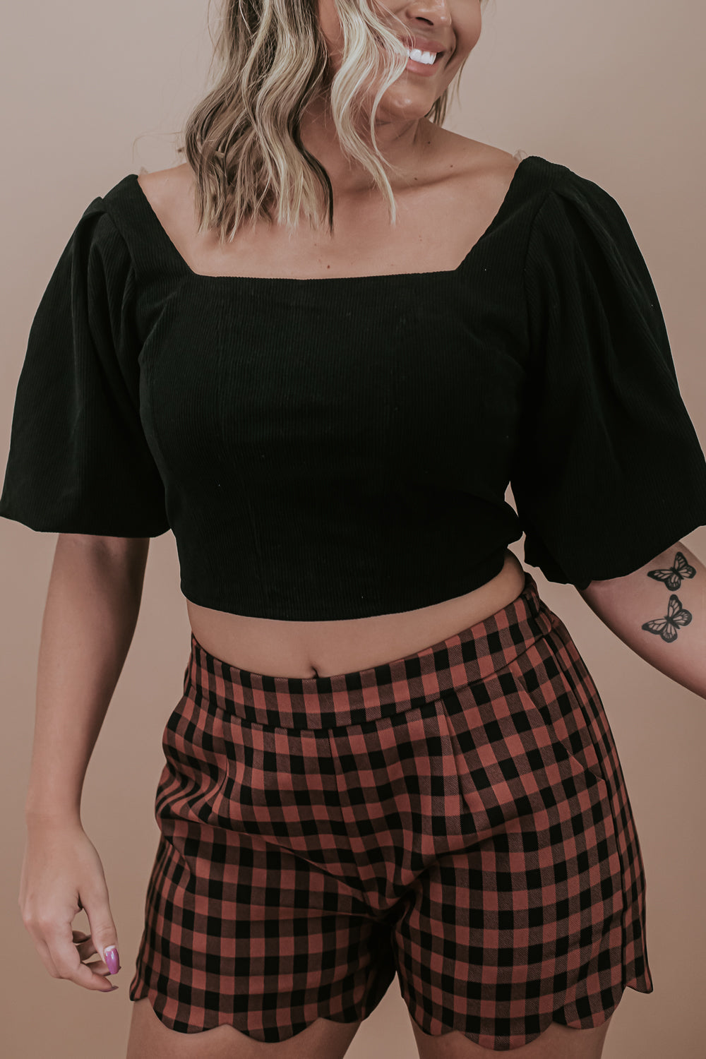 The Latest Corduroy Crop Top, Black