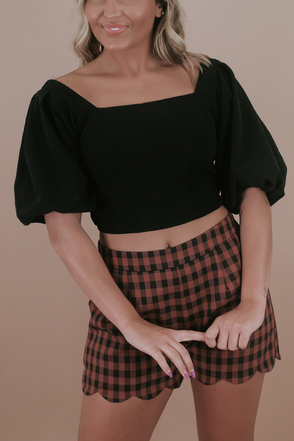 The Latest Corduroy Crop Top, Black