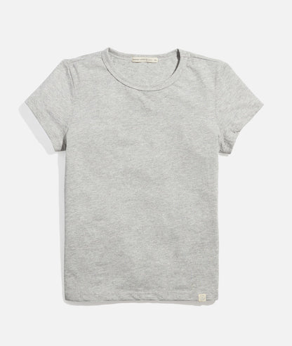 Women's Re-Spun Signature Crew in Light Heather Grey