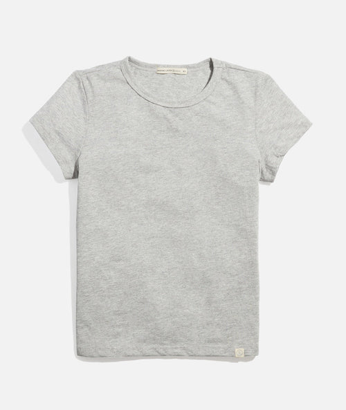 Women's Re-Spun Signature Crew in Light Heather Grey