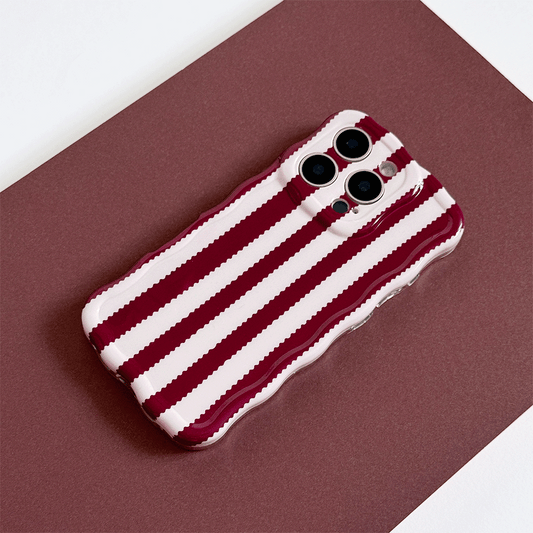 Wavy Phone Case - Blushberry Scallop Stripes