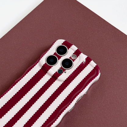 Wavy Phone Case - Blushberry Scallop Stripes