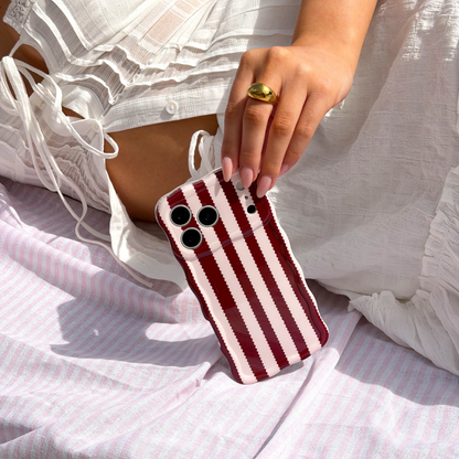 Wavy Phone Case - Blushberry Scallop Stripes