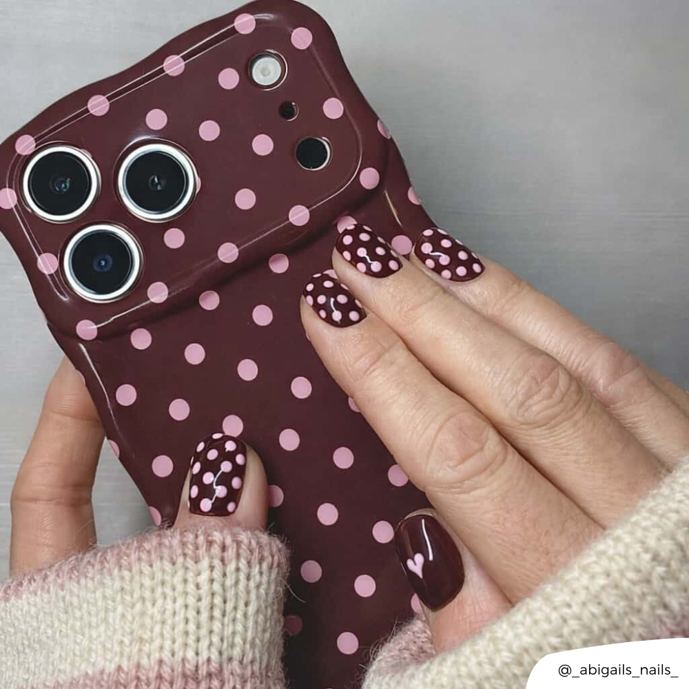Wavy Phone Case - Brown Polka Dot