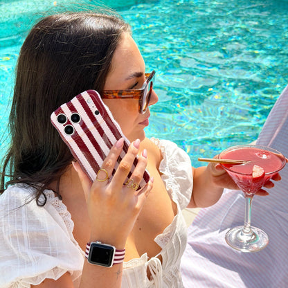 Wavy Phone Case - Blushberry Scallop Stripes