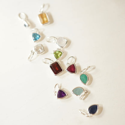 Amethyst February Birthstone Charm Necklace Sterling Silver