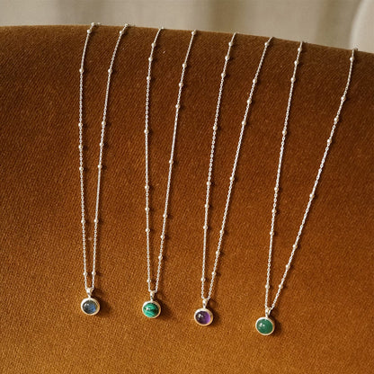 Amethyst Healing Stone Necklace Sterling Silver