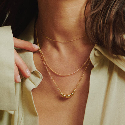 Amulet Bobble Layered Necklace 18ct Gold Plate