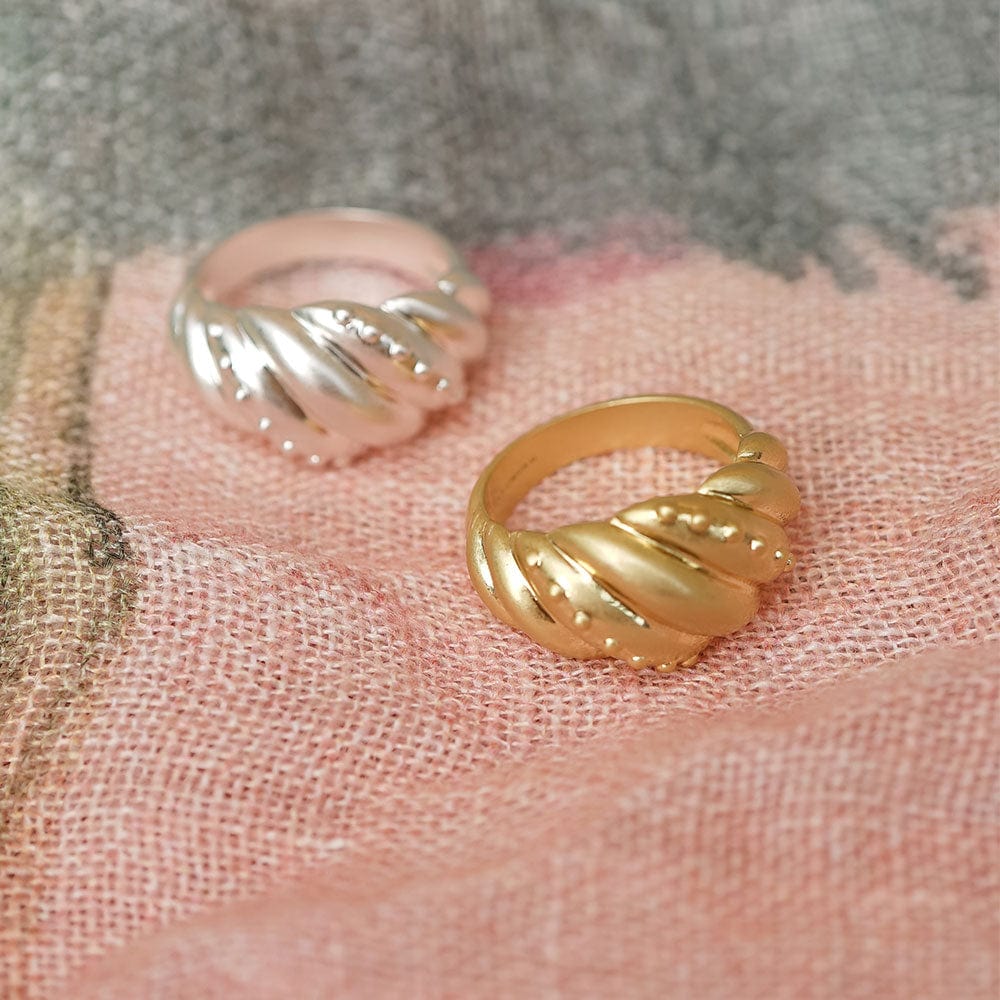 Amulet Dome Ring 18ct Gold Plate