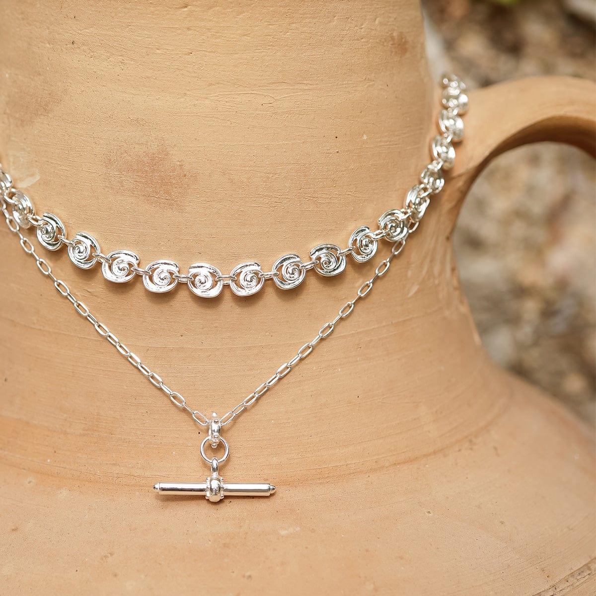 Amulet T Bar Necklace Sterling Silver
