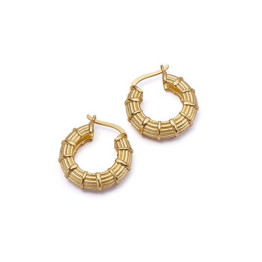 Apollo Midi Hoops 18ct Gold Plate