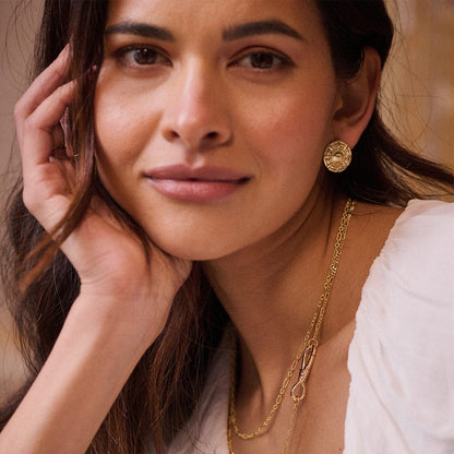 Apollo Oversized Stud Earrings 18ct Gold Plate
