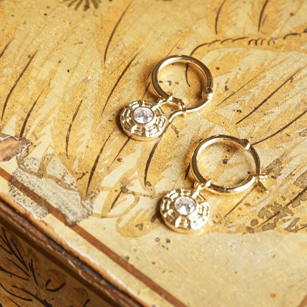 Apollo Sparkle Drop Earrings 18ct Gold Plate