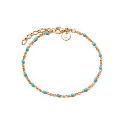 Enamel Beaded Bracelet 18ct Gold Plate