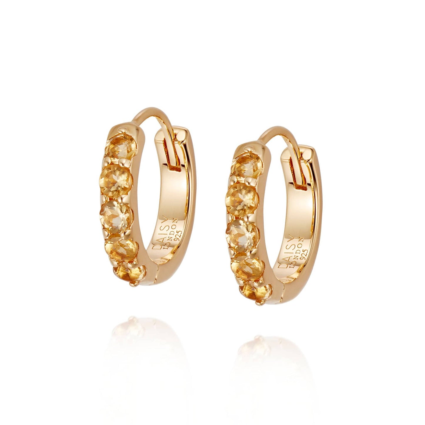 Beloved Citrine Huggie Earrings 18ct Gold Plate