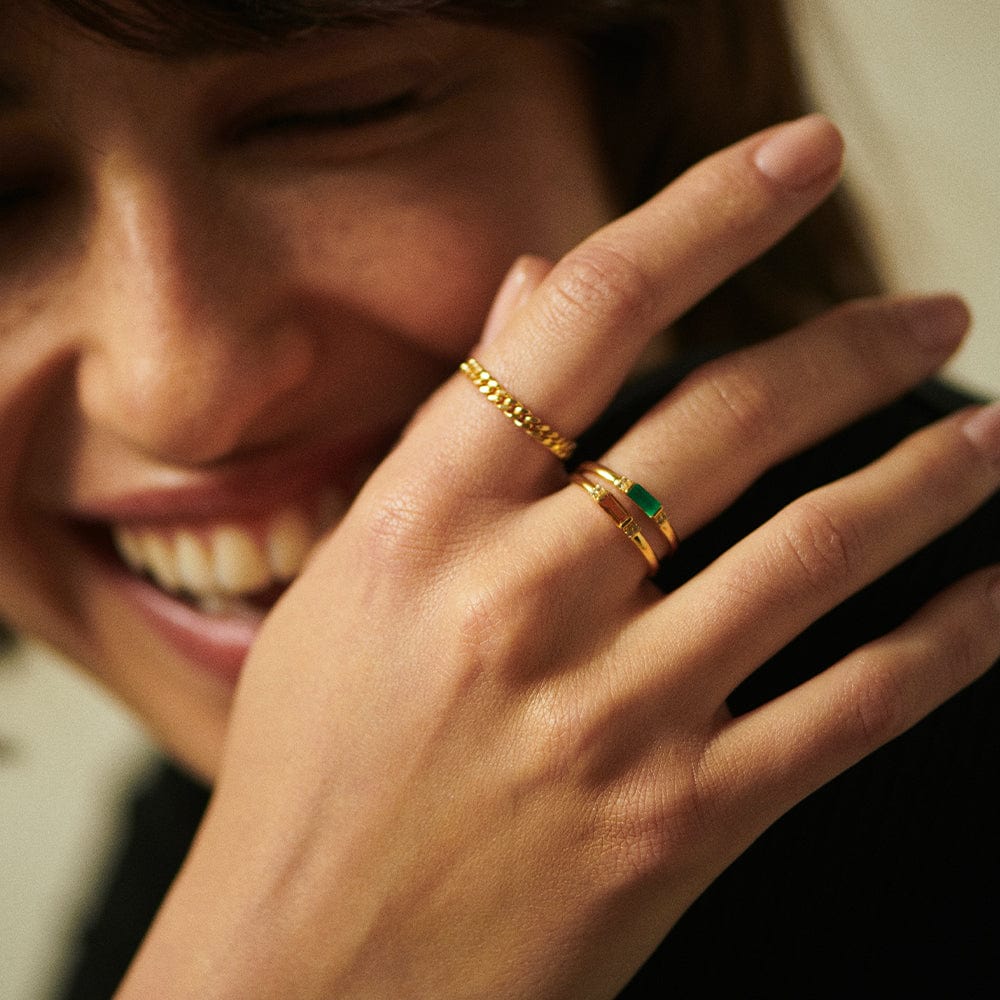 Beloved Fine Citrine Band Ring 18ct Gold Plate