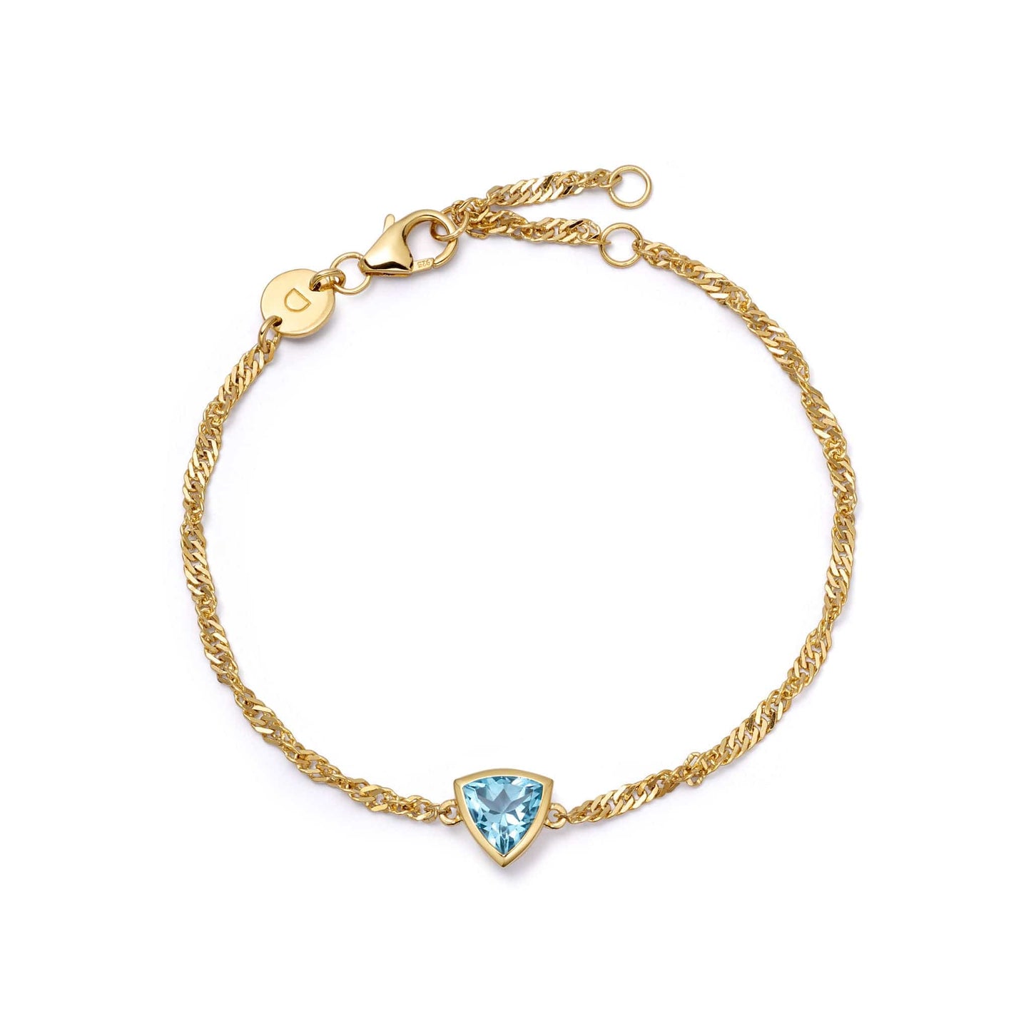 Birthstone Charm Bracelet 18ct Gold Plate