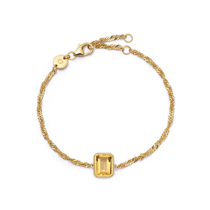 Birthstone Charm Bracelet 18ct Gold Plate
