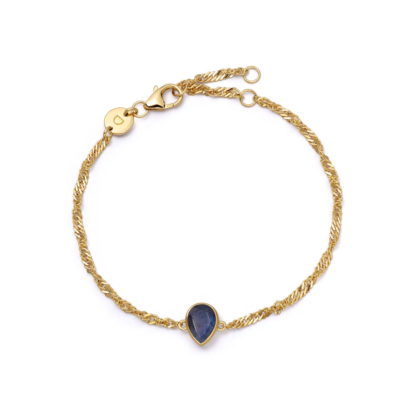 Birthstone Charm Bracelet 18ct Gold Plate