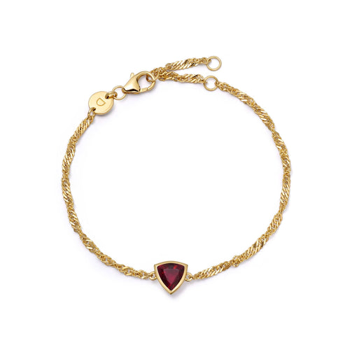 Birthstone Charm Bracelet 18ct Gold Plate