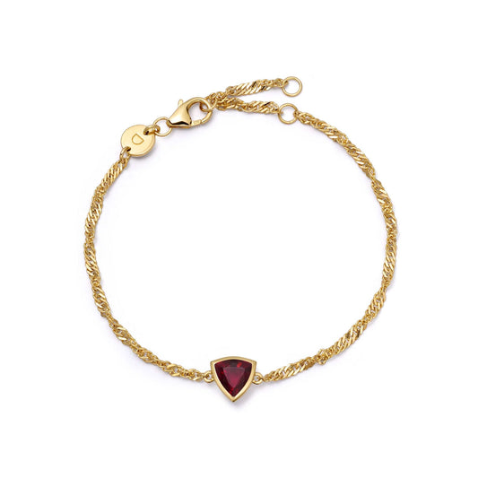 Birthstone Charm Bracelet 18ct Gold Plate