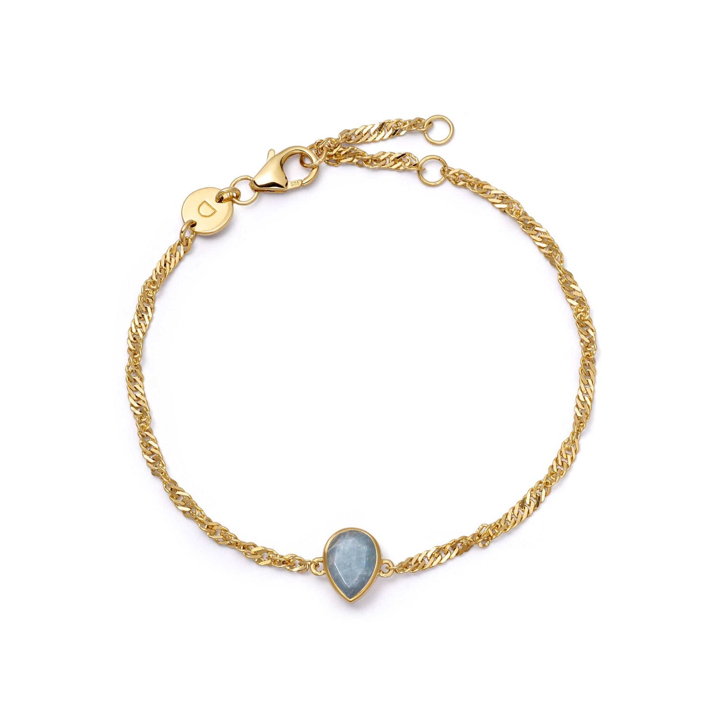 Birthstone Charm Bracelet 18ct Gold Plate