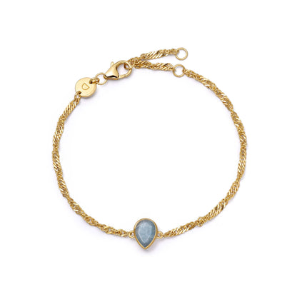 Birthstone Charm Bracelet 18ct Gold Plate