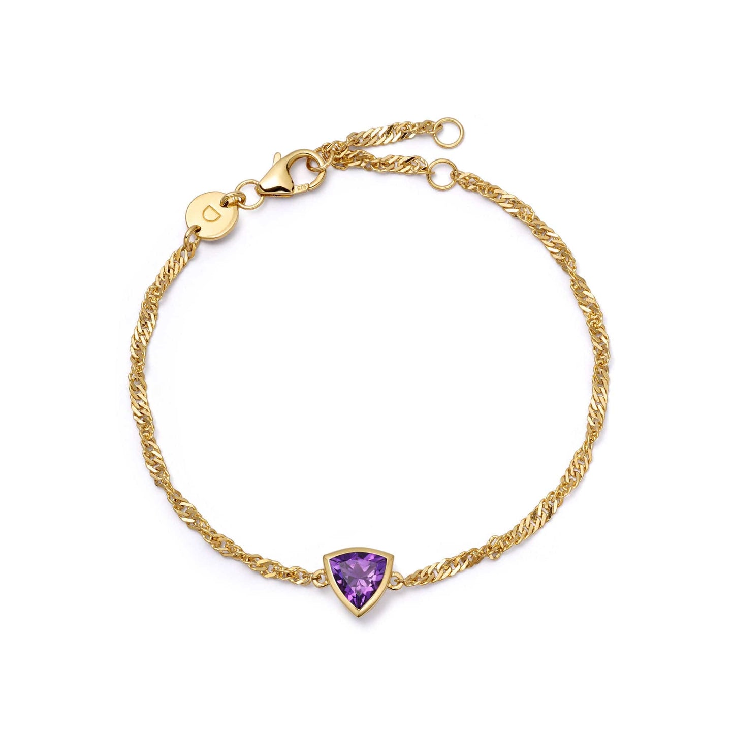 Birthstone Charm Bracelet 18ct Gold Plate