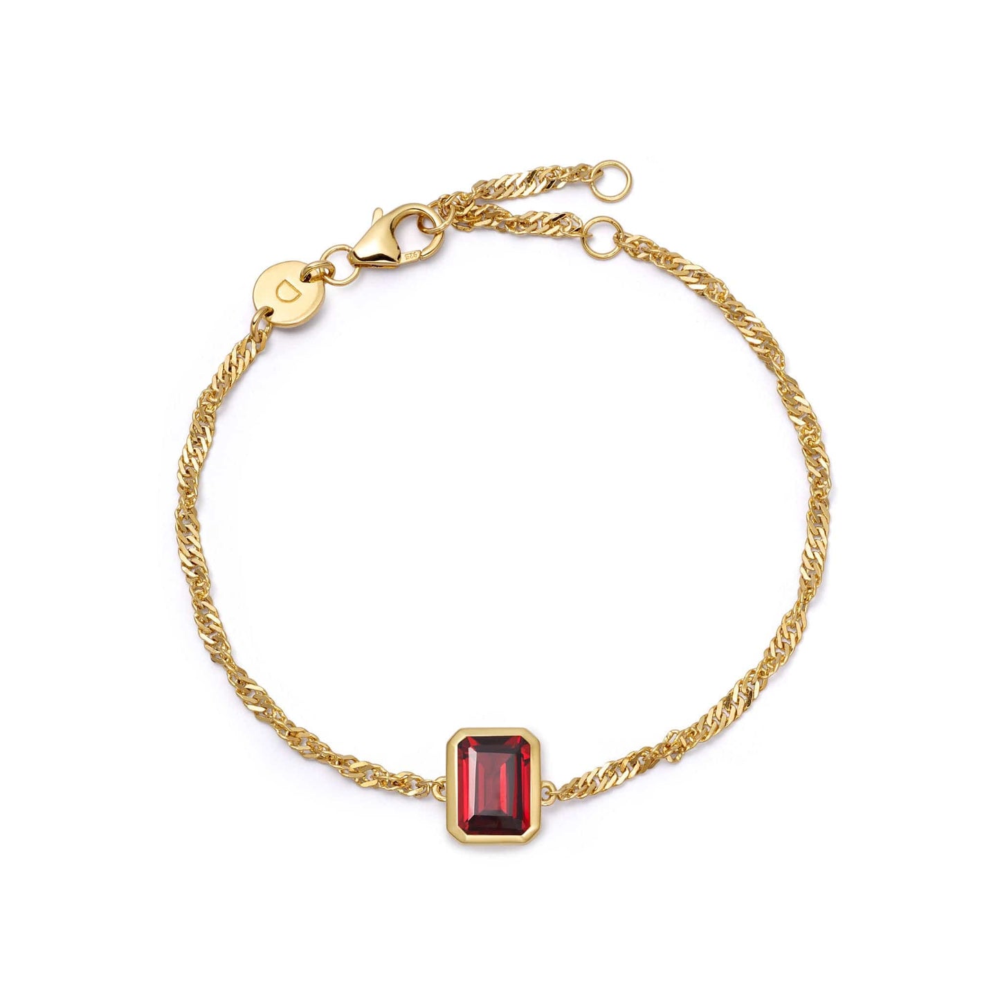 Birthstone Charm Bracelet 18ct Gold Plate