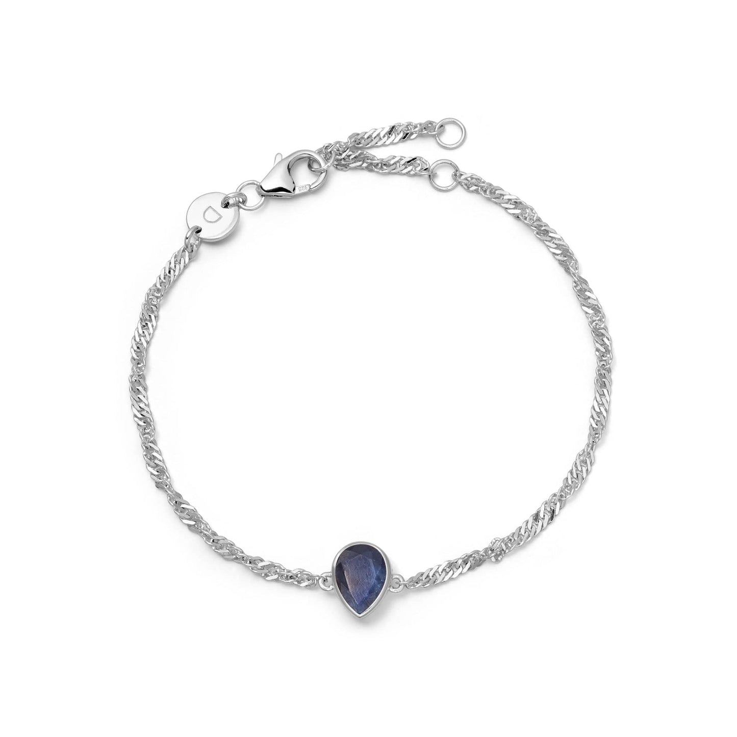 Birthstone Charm Bracelet Sterling Silver