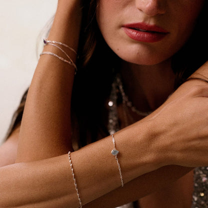 Birthstone Charm Bracelet Sterling Silver