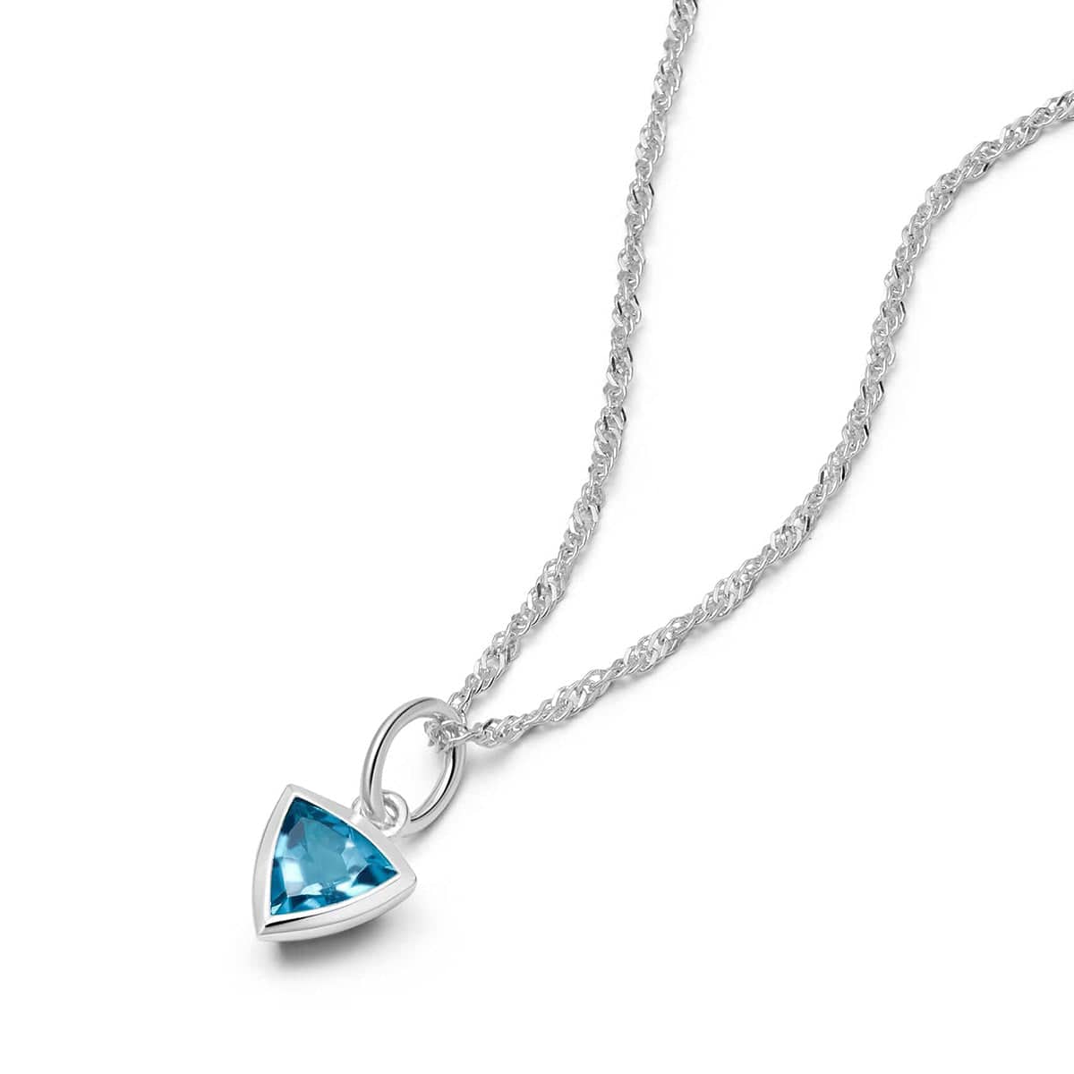 Birthstone Charm Necklace Sterling Silver