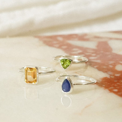 Birthstone Ring Sterling Silver