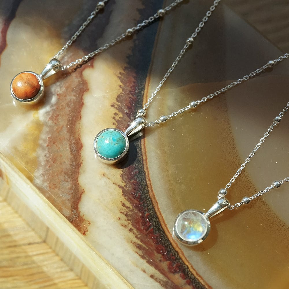 Turquoise Healing Stone Necklace Sterling Silver