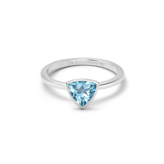 Blue Topaz December Birthstone Ring Sterling Silver