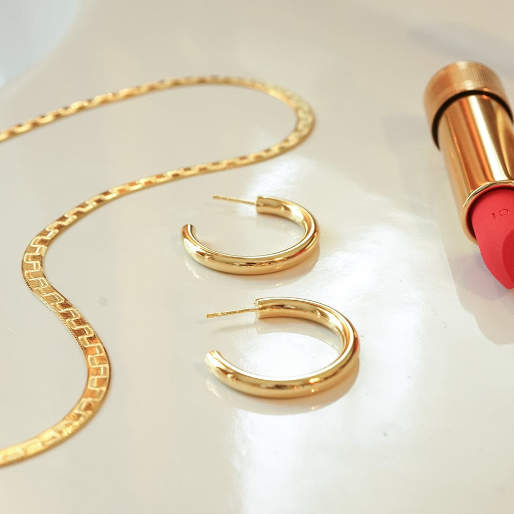 Bold Hoop Earrings 18ct Gold Plate
