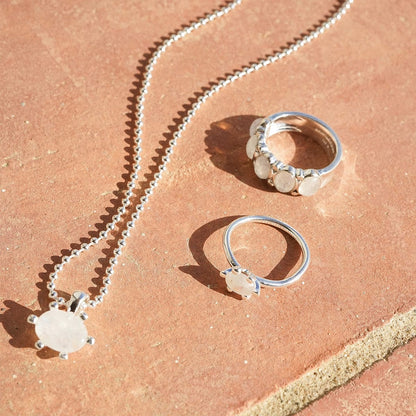 Bold Moonstone Ring Sterling Silver