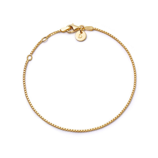 Box Layering Chain Bracelet 18ct Gold Plate
