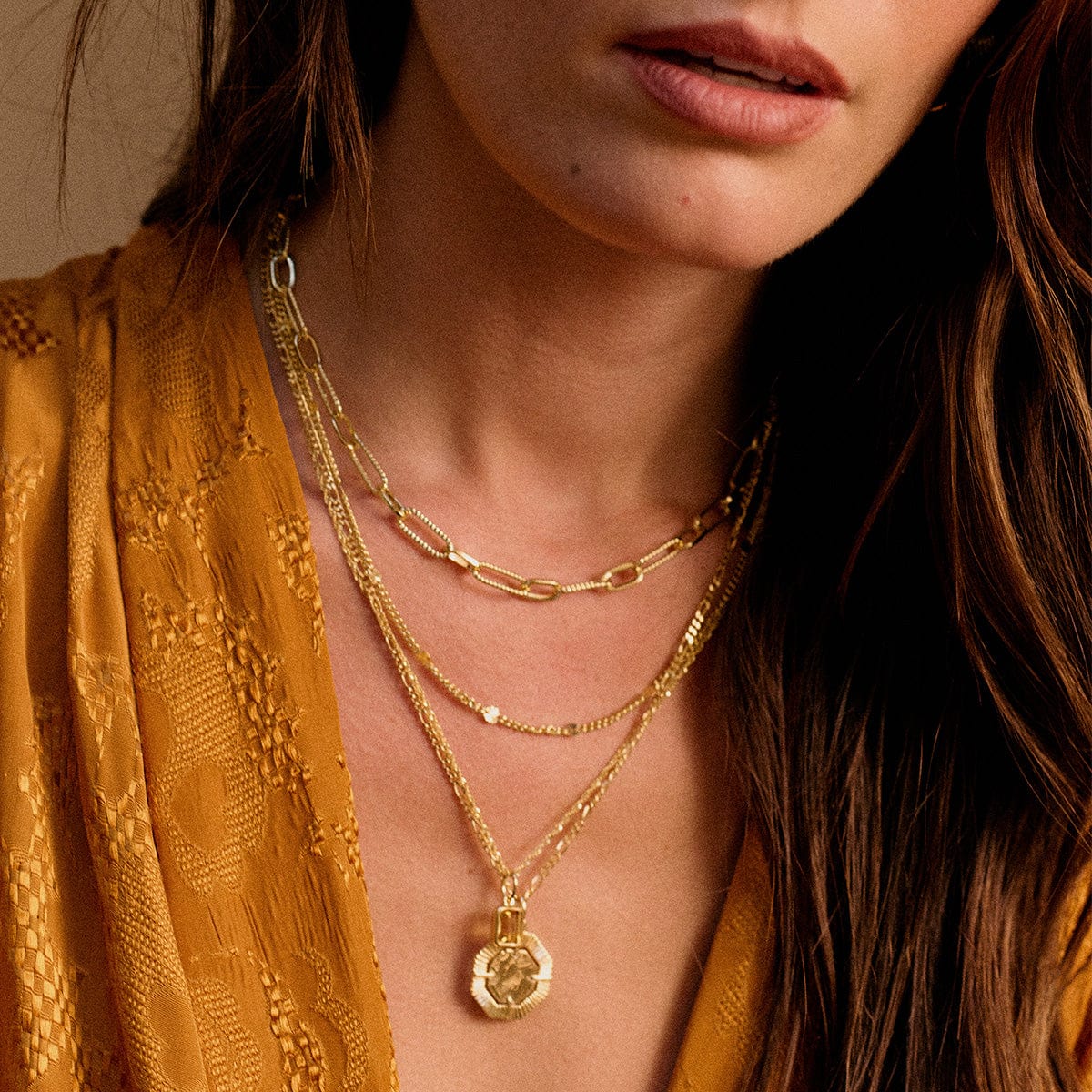 Citrine November Birthstone Charm Necklace 18ct Gold Plate